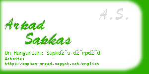 arpad sapkas business card